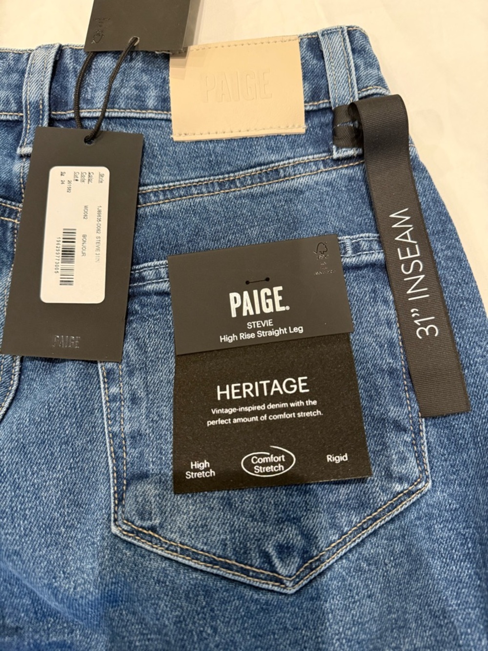 PAIGE Stevie Straight Leg Jeans - Blue Denim